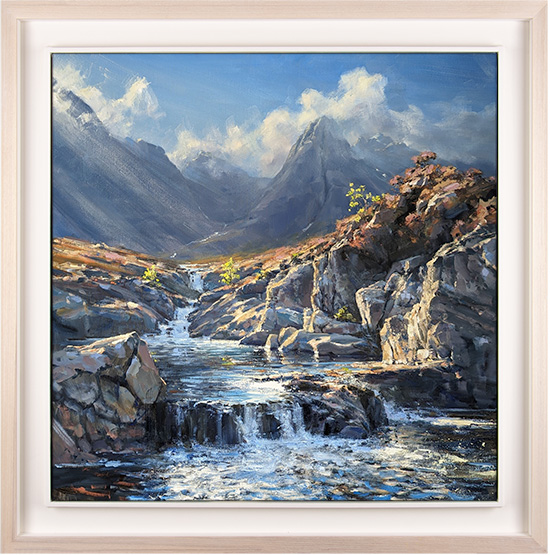 Julian Mason, Original oil painting on canvas, Fairy Pools at Coire na Creiche, Skye 