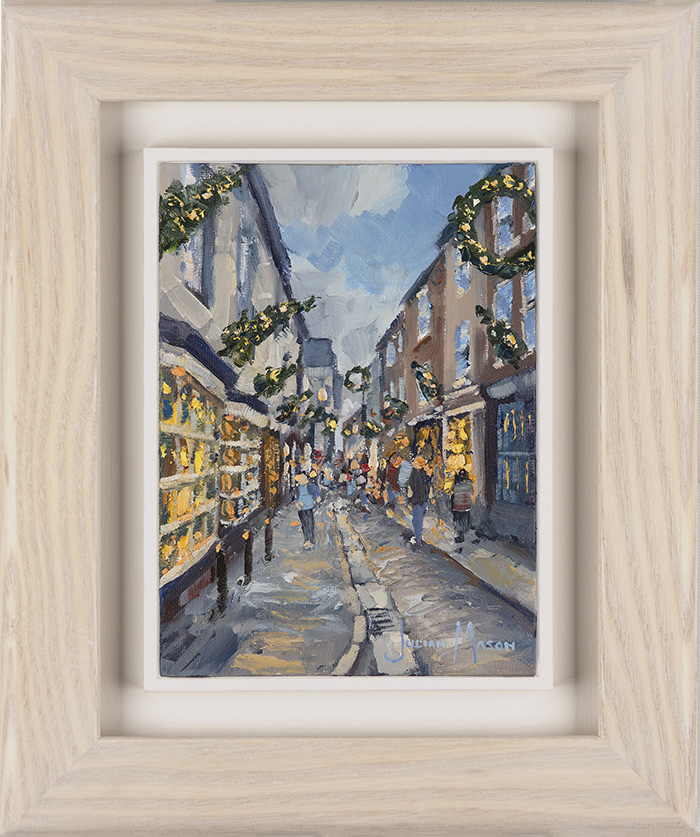 Julian Mason, Original oil painting on canvas, The Shambles at Christmas, click to enlarge
