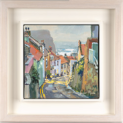 Julian Mason, Original oil painting on canvas, Church Street, Staithes