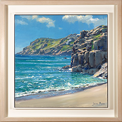 Julian Mason, Original oil painting on canvas, Mynack from Porthcurno