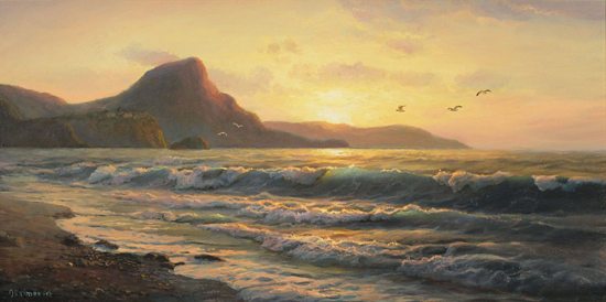 Juriy Ohremovich, Original oil painting on canvas, Evening Tides Without frame image. Click to enlarge