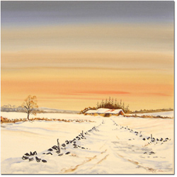 Keith Shaw, Original acrylic painting on board, Winter Evening
