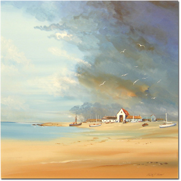 Keith Shaw, Original acrylic painting on board, Untitled Seaside