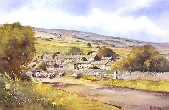 Ken Burton, Watercolour, Thwaite, Yorkshire