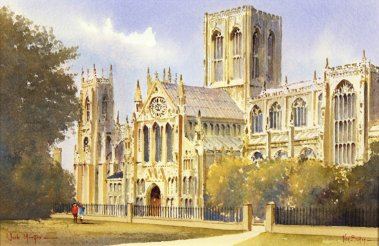 Ken Burton, Watercolour, York Minster