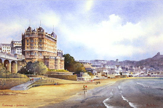 Ken Burton, Watercolour, Scarborough, Yorkshire