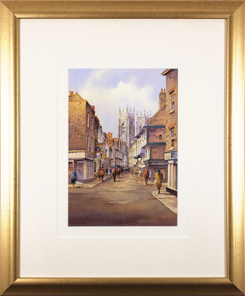 Ken Burton, Watercolour, Low Petergate, York, click to enlarge