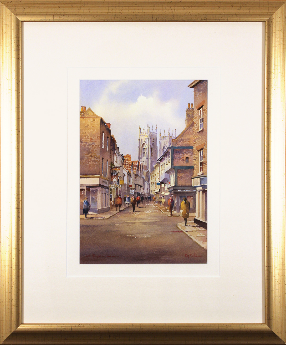 Ken Burton, Watercolour, Low Petergate, York. Click to enlarge