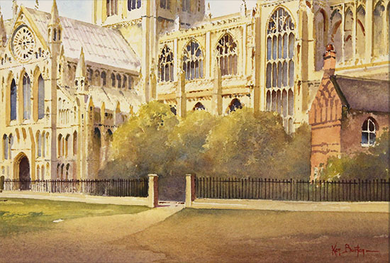 Ken Burton, Watercolour, York Minster Signature image. Click to enlarge