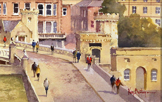 Ken Burton, Watercolour, City Walls, York Signature image. Click to enlarge