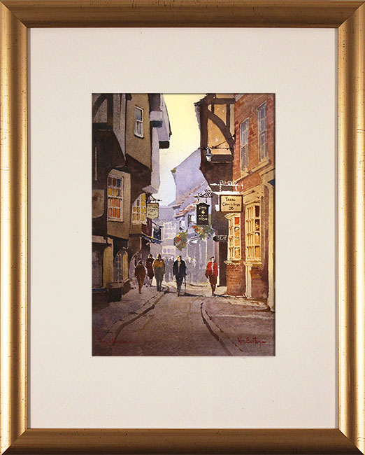 Ken Burton, Watercolour, The Shambles, York