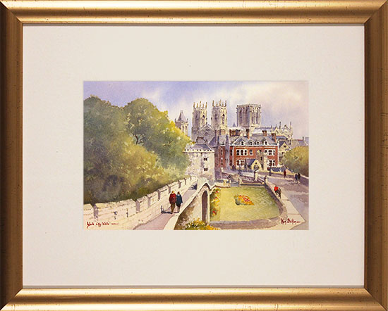 Ken Burton, Watercolour, York City Walls