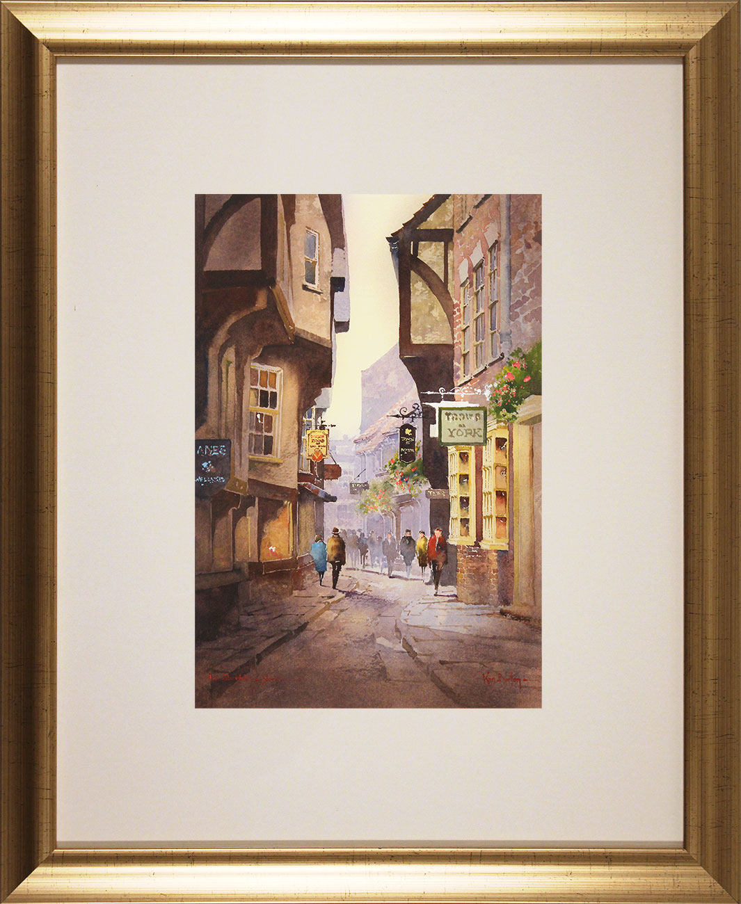Ken Burton, Watercolour, Stroll Down The Shambles, York. Click to enlarge
