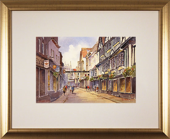 Ken Burton, Watercolour, Stonegate, York