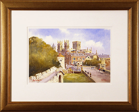 Ken Burton, Watercolour, York City Walls 