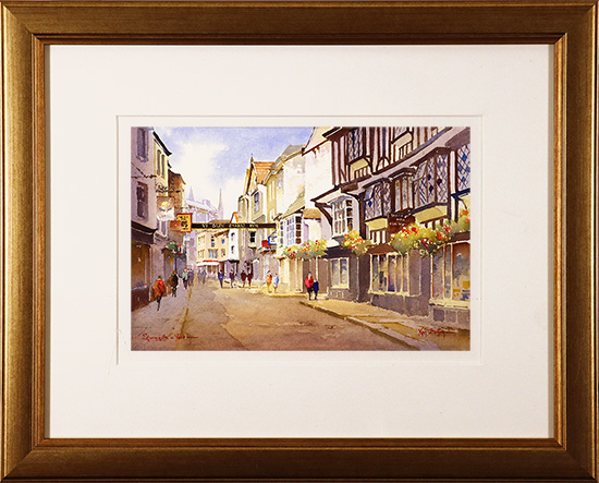 Ken Burton, Watercolour, Stonegate, York