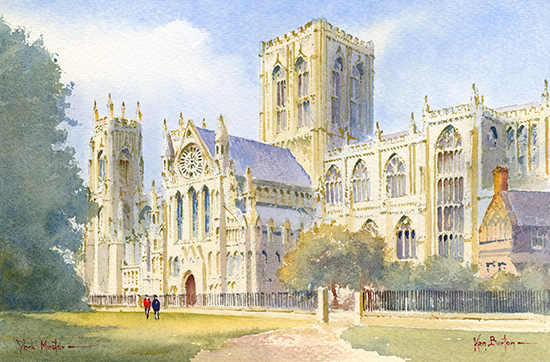 Ken Burton, Watercolour, York Minster
