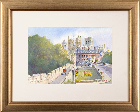 Ken Burton, Watercolour, York City Walls