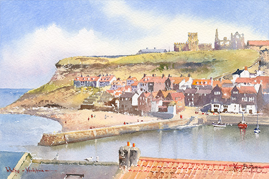 Ken Burton, Watercolour, Whitby, Yorkshire