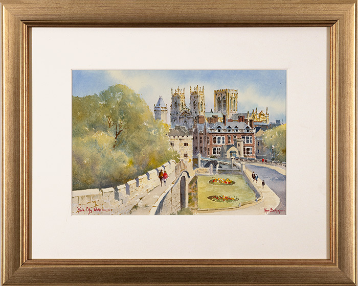 Ken Burton, Watercolour, York City Walls