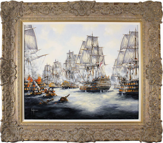 Ken Hammond, Original oil painting on panel, Battle of Trafalgar, 1805