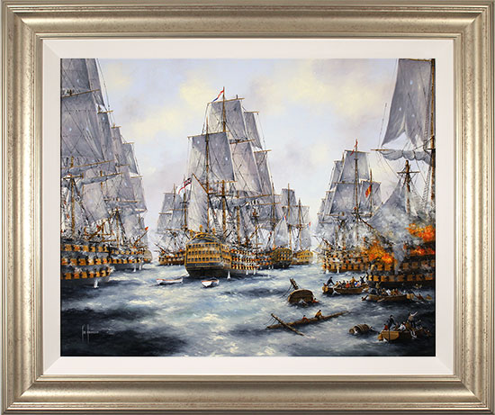 Ken Hammond, Original oil painting on panel, The Battle of Trafalgar