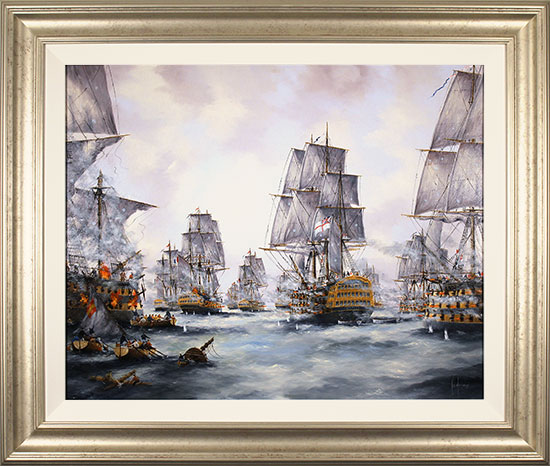 Ken Hammond, Original oil painting on panel, The Battle of Trafalgar 