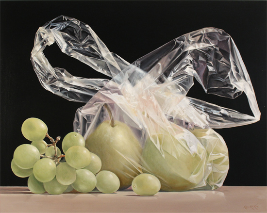 Ken Mckie, Original oil painting on canvas, Grapes and Pears Without frame image. Click to enlarge