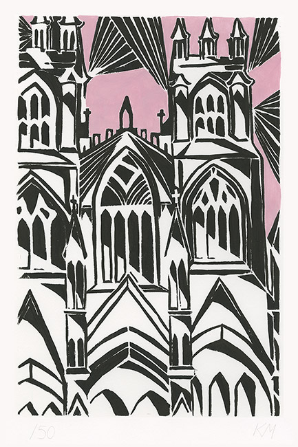 Kirsty Maclennan, Original linocut print, York Minster