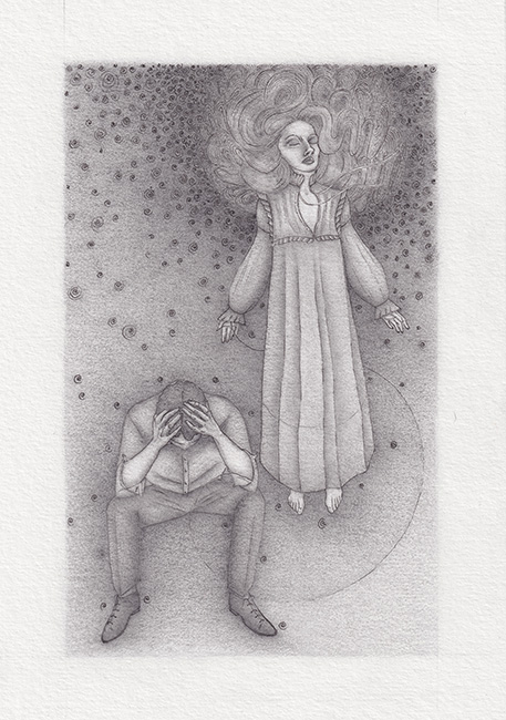 Kirsty Maclennan, Original pencil drawing, Lucy's Blood Transfusion - Dracula, Chapter X