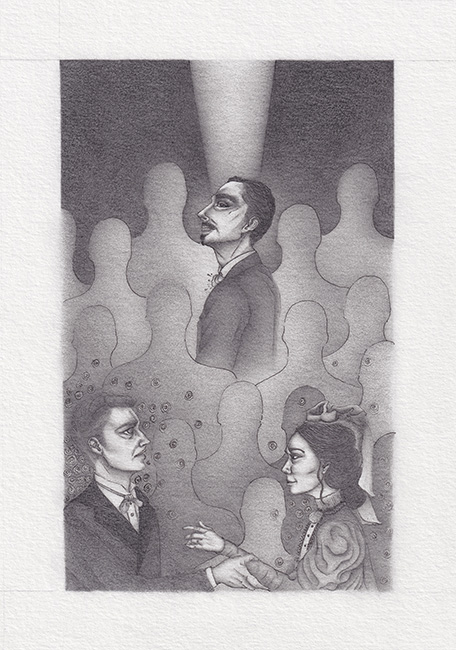 Kirsty Maclennan, Original pencil drawing, Dracula in London, Hyde Park - Dracula, Chapter XIII
