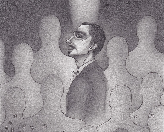 Kirsty Maclennan, Original pencil drawing, Dracula in London, Hyde Park - Dracula, Chapter XIII