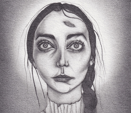 Kirsty Maclennan, Original pencil drawing, Mina Hypnotised - Dracula, Chapter XXIII