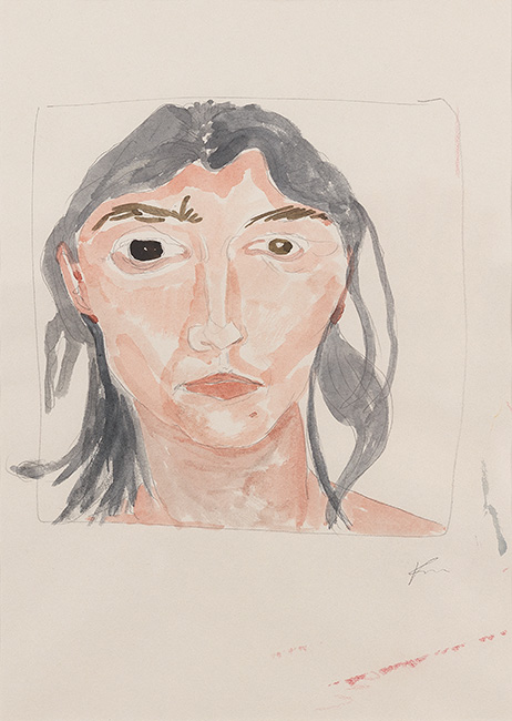 Kirsty Maclennan, Mixed media, COVID face II