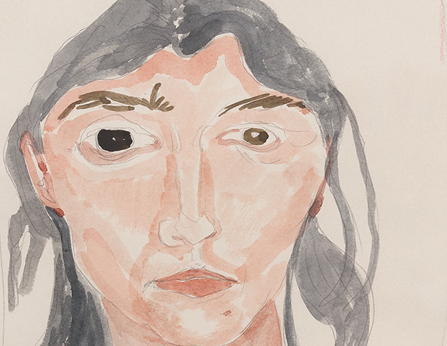 Kirsty Maclennan, Mixed media, COVID face II