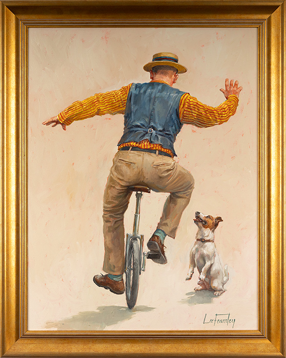Lee Fearnley, Original oil painting on canvas, The Unicyclist, click to enlarge