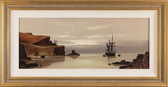 Les Spence, Original oil painting on canvas, Smugglers at Dawn
