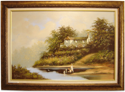 Les Parson, Original oil painting on canvas, Country Scene Without frame image. Click to enlarge