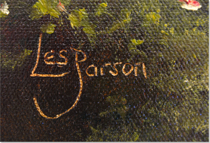 Les Parson, Original oil painting on canvas, Country Scene Signature image. Click to enlarge