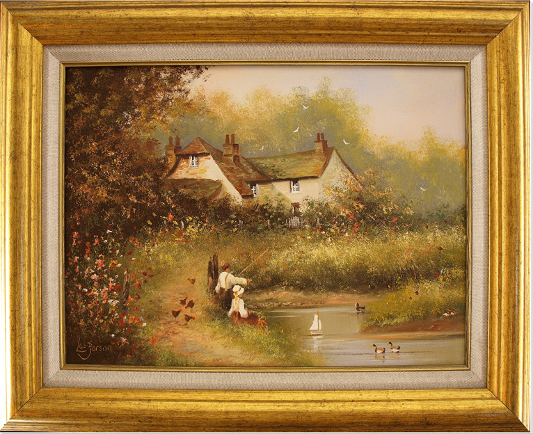 Les Parson, Original oil painting on canvas, Country Scene. Click to enlarge