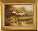 Les Parson, Original oil painting on canvas, Country Scene Large image. Click to enlarge
