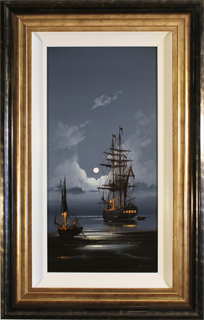 Les Spence, Original oil painting on canvas, Tall Ships Resting, click to enlarge