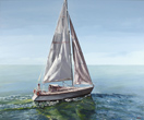 Linda Monk, Original oil painting on canvas, Heading out to Sea