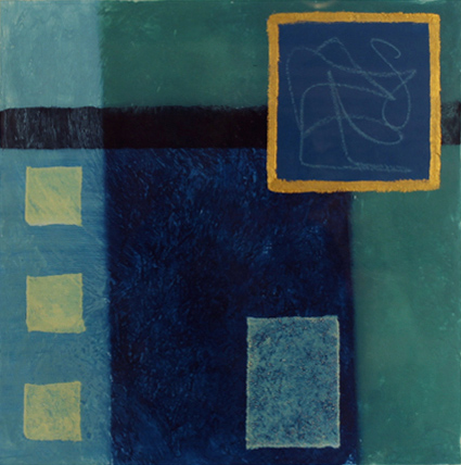 Mark Spain, Limited edition collagraph, Mystical Blues Without frame image. Click to enlarge