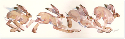 Mary Ann Rogers, Signed limited edition print, March Hares