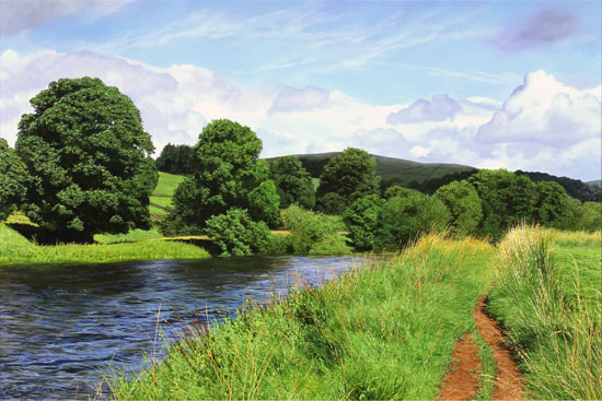 Michael James Smith, Original oil painting on panel, The River Wharfe