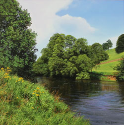 Michael James Smith, Original oil painting on panel, The River Wharfe, Yorkshire