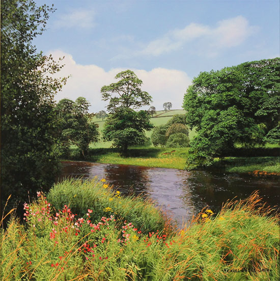 Michael James Smith, Original oil painting on panel, The River Wharfe