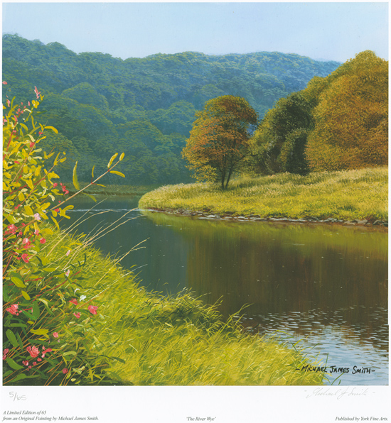 Michael James Smith, Signed limited edition print, The River Wye Without frame image. Click to enlarge