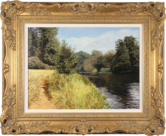 Michael James Smith, Original oil painting on panel, Summer on the River